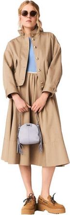 Maje Cotton bomber jacket in Mastic Beige at Nordstrom, Size 42 Eu