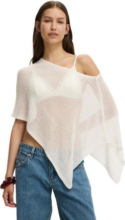 Cotton On Womens Sheer Knit Poncho in Porcelain at Nordstrom, Size Large