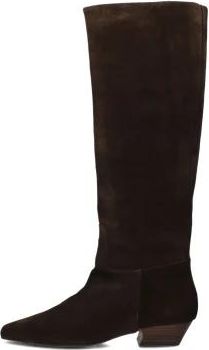 Toral Shoes Bruine Leren Hoge Laarzen - Dames - Cowboylaarzen - Bruin - 37 EU - Wol - Schoenen
