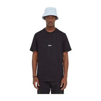 Msgm Msgm, Tops, Heren, Zwart, M, Katoen, Logo Print T-Shirt