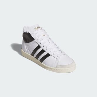 adidas Originals ADIDAS Originals Mens Jabbar Hi Shoes - White & Black Leather - Size UK 10.5