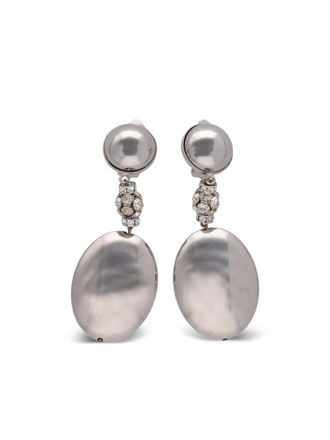 Vintage metal earrings - women - Metal - One Size - Silver