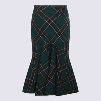 Alexander McQueen Womens Skirts Navy-Green-Yellow _wo Navy/green/yellow