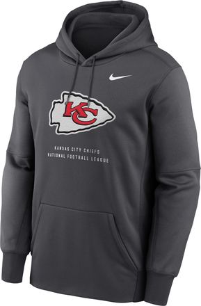 Nike Mens Kansas City Chiefs Nike Therma NFL Pullover Hoodie in Grey | NKAQ06F7G-R7Q