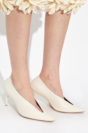 Balenciaga Duchesse Pump Heeled Shoes, Womens, Cream