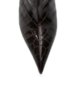 The Attico Croc-Embossed Leather Boot - Black