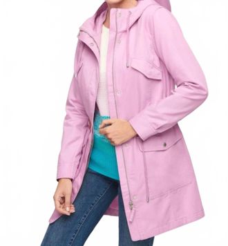 Talbots Hooded Washed Cotton Anorak Jacket In Purple