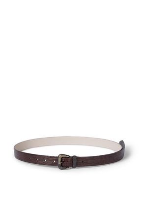 Brunello Cucinelli Calfskin belt in Rust Brown at Nordstrom, Size X-Small