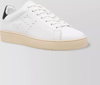 Hogan leather sneakers with perforated round toe