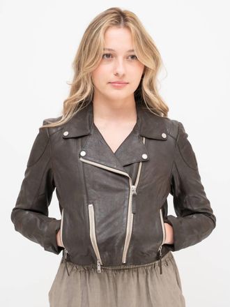 Mauritius Reanon Leather Jacket In Brown