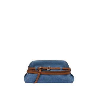 Moschino Tie Me Large Clutch Bag - female - Moschino - Clutches - Blue - ONE SIZE - Bags