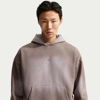Nike Mens Standard Issue Brushed Heavy Pullover Basketball Hoodie in Brown | IM5920-214