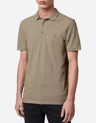 AllSaints Allsaints Mens All Saints Reform Mens Polo Shirt Summer Pique Polo Casual Solid Polo T Shirts - Tan - Size: 40