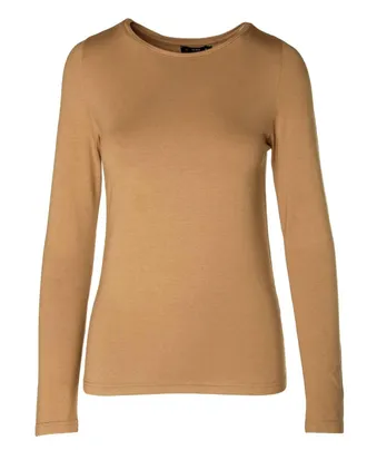 Ivko Womens Boat Neck T-Shirt In Camel