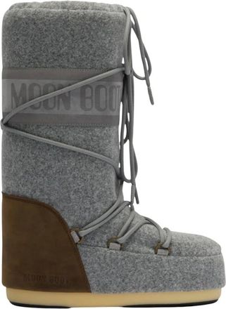 Moon Boot Icon Nubuck Felt Boot - Dames - Schoenen - Grijs - Maat: 39 EU Zijde