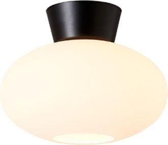 Belid Bullo Globe Plafón Flat Negro, Cristal Opal 1x E27