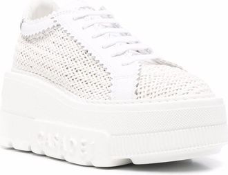 Casadei Womens Sneakers Intreccio White Polyurethane Trainers