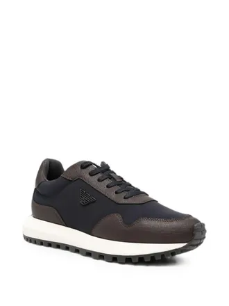 Emporio Armani Two-Tone Panelled Sneaker - Black
