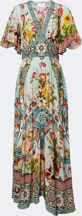 Camilla Embellished floral silk maxi dress