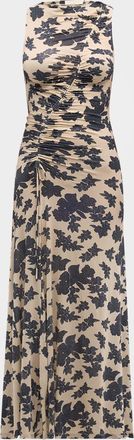 Ulla Johnson Natalia Ruched Floral-Print Maxi Dress