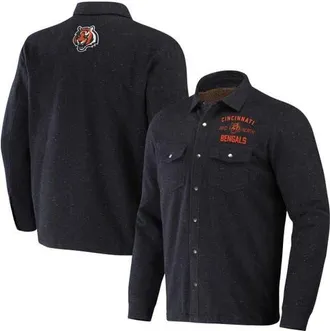 NFL Mens NFL x Darius Rucker Collection by Fanatics Charcoal Cincinnati Bengals Shacket Full-Snap Jacket at Nordstrom, Size X-Large