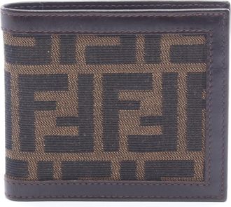 Fendi Brown Canvas Leather Wallet (Bi-Fold) (Pre-Owned)