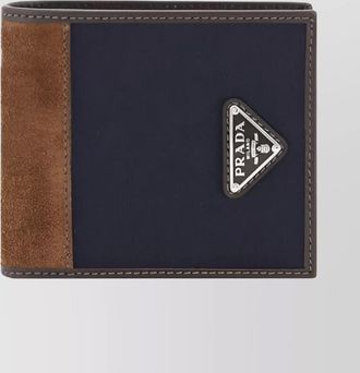 Prada leather wallet featuring suede detail