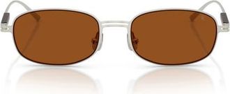 Brunello Cucinelli 51mm Oval Sunglasses in Matte Silver at Nordstrom