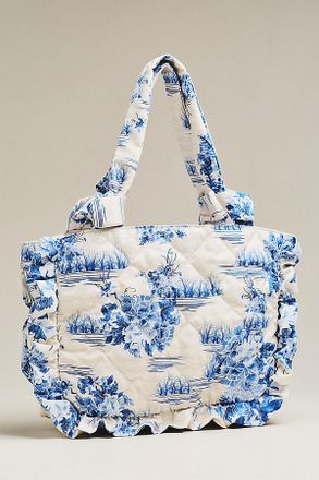 Agua Bendita Ambroise Quilted Ruffle Tote Bag