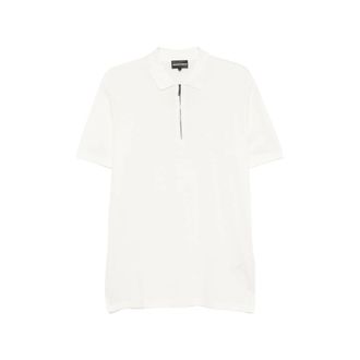 Emporio Armani Quarter-zip Logo-patch Polo Shirt