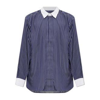 Tom Ford Overhemden, Heren, Blauw, XL, Zijden gestreepte blouse