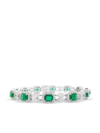 HYT Jewelry Bracciale tennis con smeraldi e diamanti - Argento