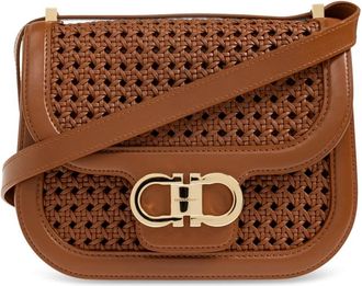 Ferragamo Double Bag - Dames - Schoudertassen - Bruin - ONE Size - Leer - Tassen