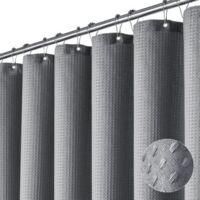 OEM Cortina De Ducha Gris - Cortina De Ducha De Ba&ntilde;o De Tela Gruesa Con Textura De Gofre, 180x200 Cm - Crezuo