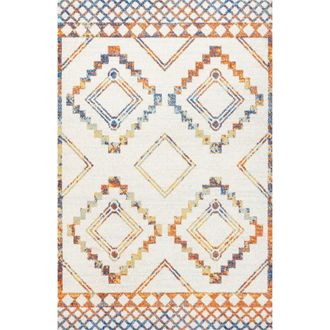 Jonathan Y Designs Amir Moroccan Beni Souk Area Rug in Ivory/blue/orange at Nordstrom, Size 3Ft 0In X 5Ft 0In
