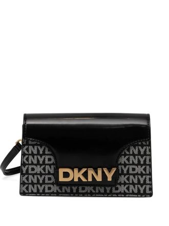 DKNY logo-plaque satchel bag - Black