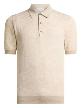 Etro floral paisley-motif polo shirt - Neutrals