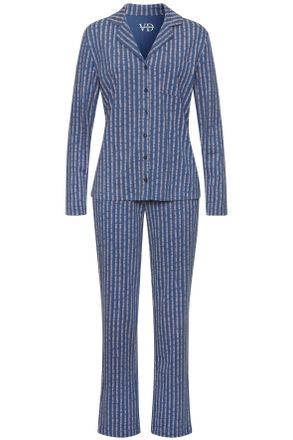 Vivance Pyjama VIVANCE DREAMS, Damen, Gr. 36/38, blau, rosa, gestreift, Single Jersey, Obermaterial: 50% Baumwolle, 50% Viskose, gestreift, normal normal, V-A