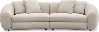 Castlery Fable Sofa Customized, Performance Classic Twill, Light Grey, Ultra Deep Seats, Spill Resistant, Castlery