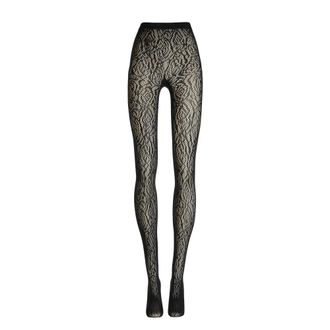 Wolford Medias de Red Florales - Underwear - Mujer - Negro - XS
