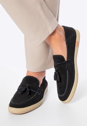 Wittchen Heren Zwarte Su&egrave;de Loafers met Kwastje