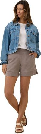Pact Organic Cotton Airplane Pull On Short in Deep Taupe Heather at Nordstrom, Size X-Small