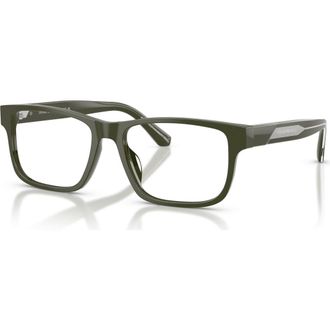 Emporio Armani 56mm Rectangle optical glasses in Green at Nordstrom