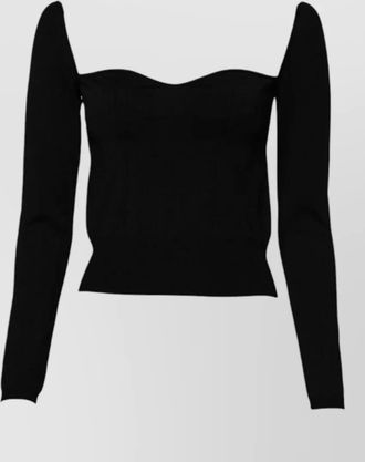 Dolce & Gabbana sweetheart neckline long-sleeve sweater