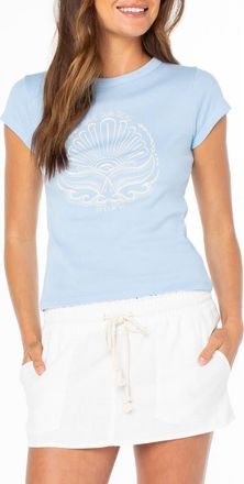 Roxy Save Our Seas 90s Graphic Baby Tee in Airy Blue at Nordstrom, Size Xx-Large