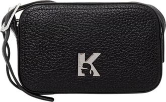 Karl Lagerfeld Slim Crossbody Tas - Dames - Tassen - Zwart - Maat: ONE Size Leer