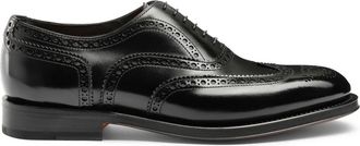 Santoni Gepolijste Oxford Schoenen - Heren - Nette schoenen - Zwart - 43 EU - Leer - Schoenen
