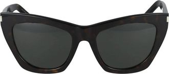 Saint Laurent Kate zonnebril in Havana Grey - Dames - Zonnebrillen - Bruin - 55 MM - Accessoires