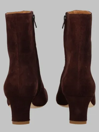 Staud Suede Leather Ankle Boots - Brown