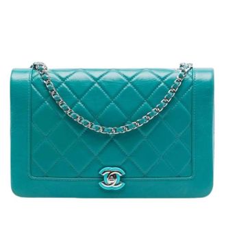 Chanel Pre-owned Vintage Quilted Crossbody Bag - Dames - Pre-owned - Blauw - Maat: ONE Size Leer